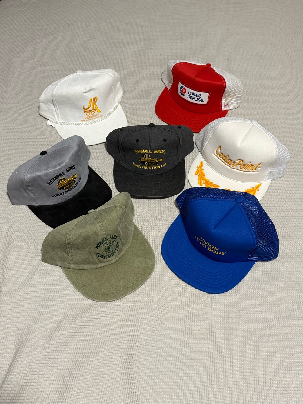 Assorted Trucker Hats - Blue, Red, White, Olive, Gray, Black